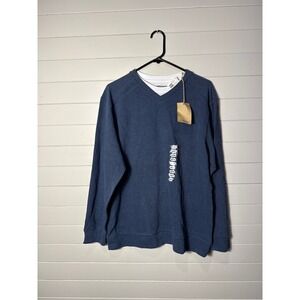 Method Mens V-Neck Pullover Sweater Navy Blue‎ Waffle Knit Size Medium NWT